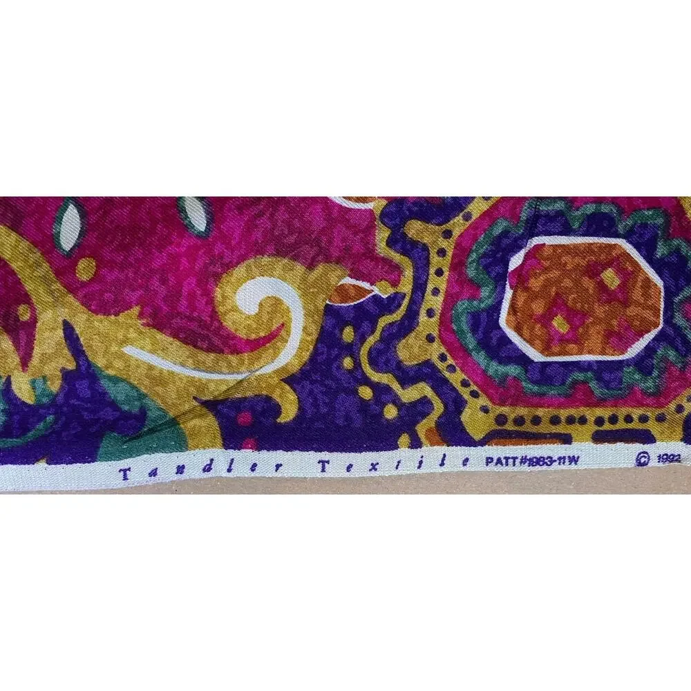 Vintage 1992 Tandler Textiles Jewel Tone Abstract Jersey Fabric 56